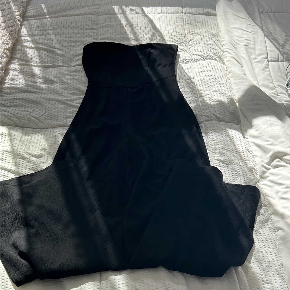 Elegant Black Strapless Jumpsuit